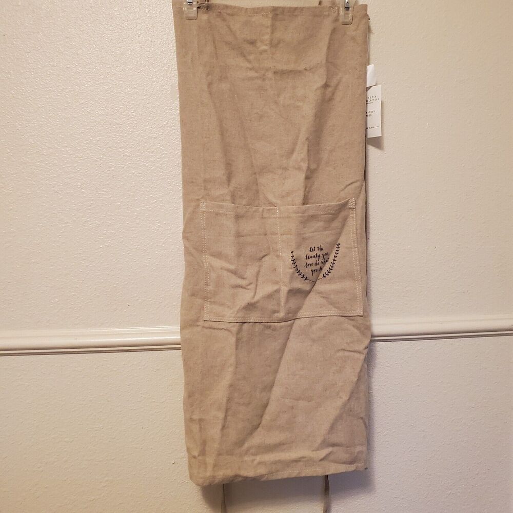 Rae Dunn Classics Linen Blend Apron Tan Unisex Adult Size L/XL New With Tag‎